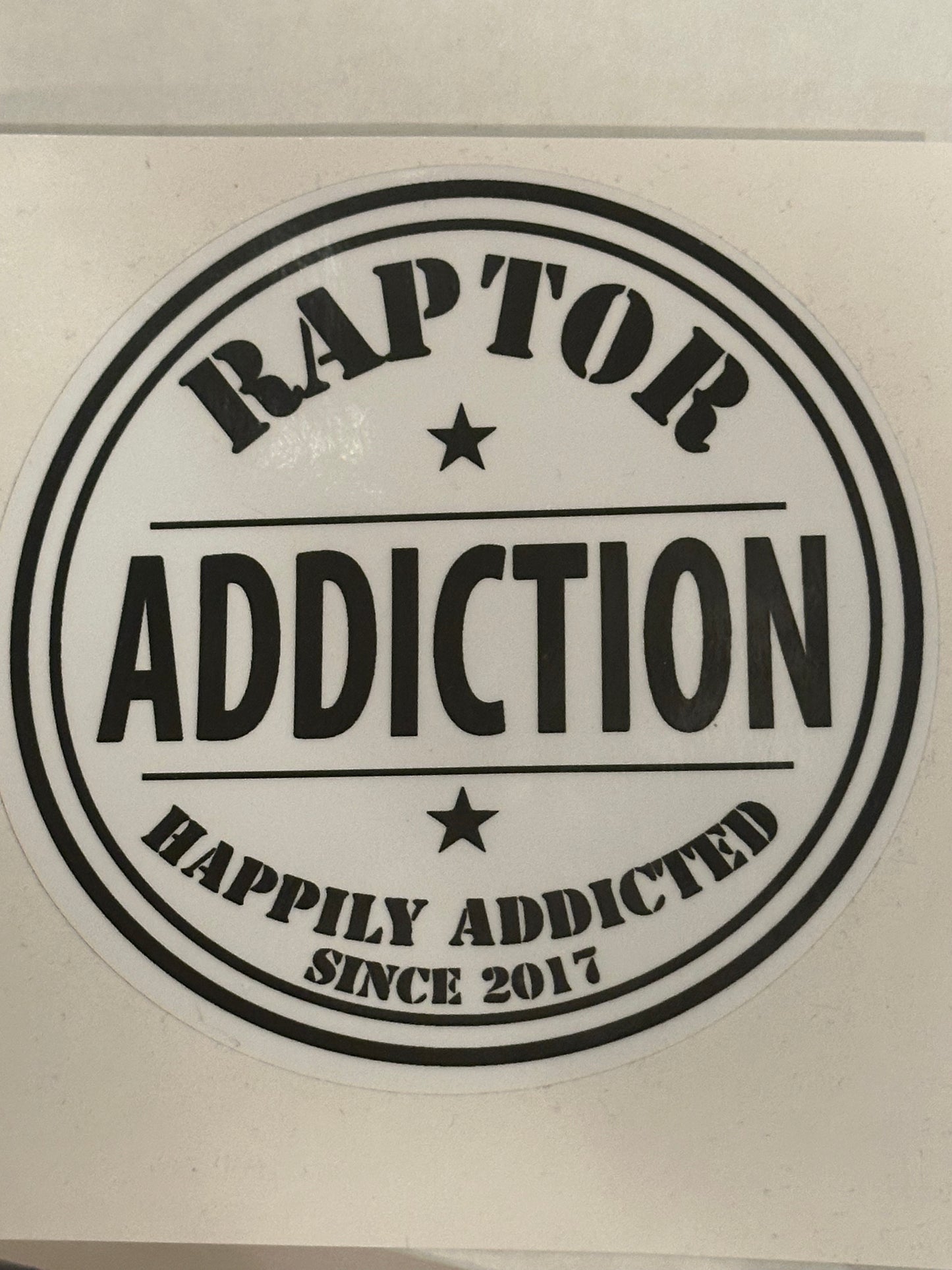 RaptorAddiction 4" Round Sticker