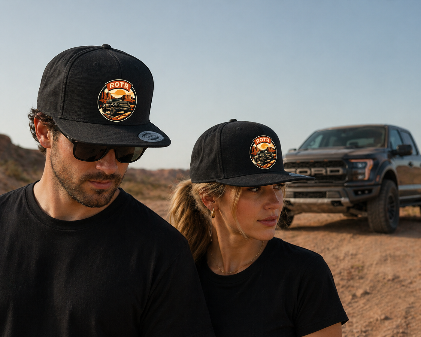 Unisex ROTR Black Flat Bill Snapback Cap Hat