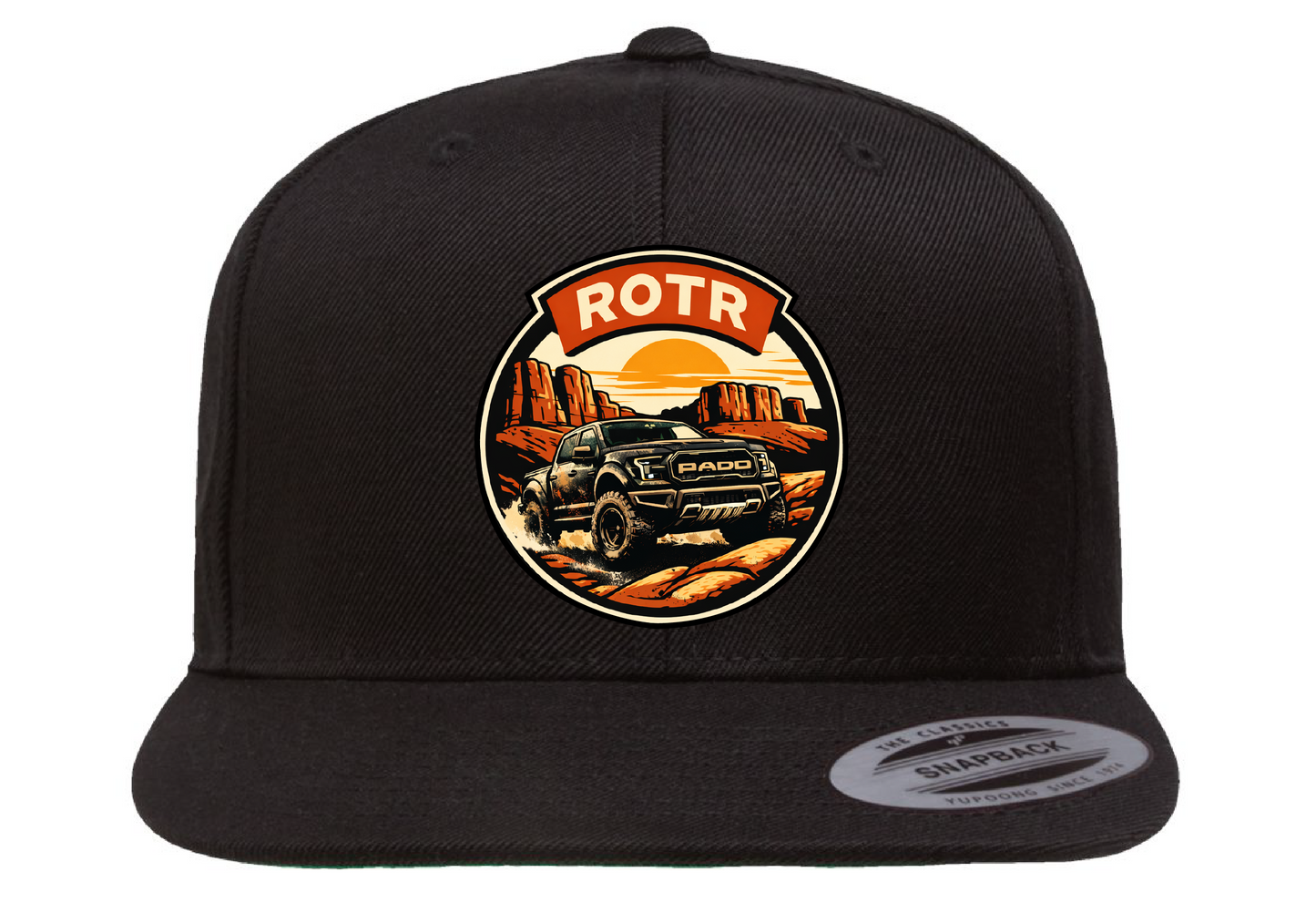 Unisex ROTR Black Flat Bill Snapback Cap Hat