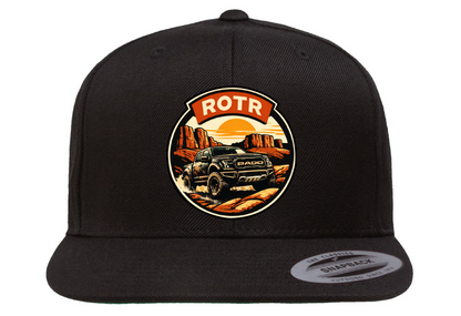 Unisex ROTR Black Flat Bill Snapback Cap Hat