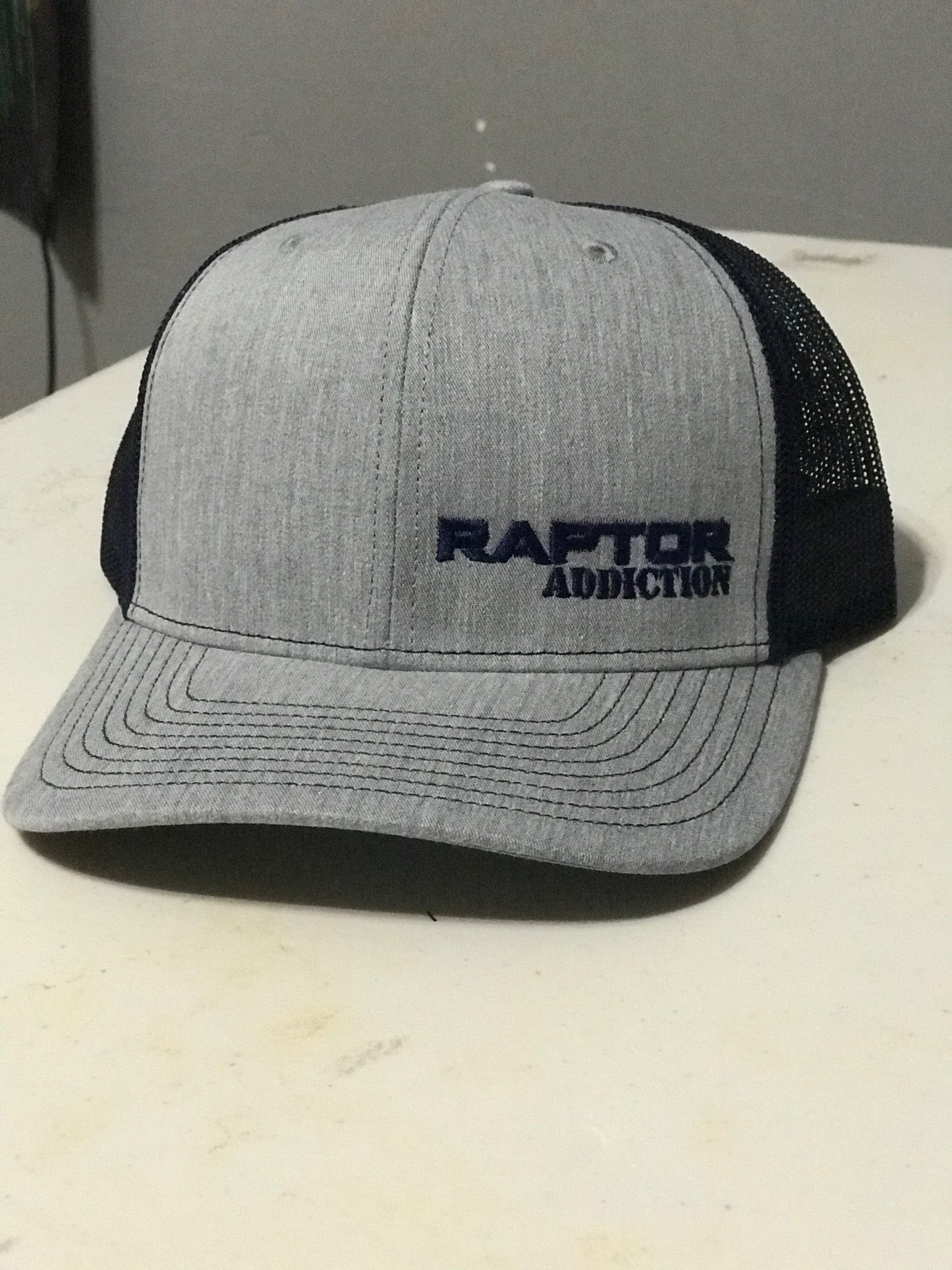 Raptor Addiction Trucker Hat Black with Grey